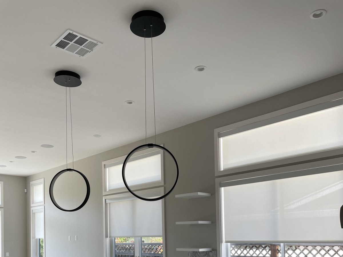 Custom motorized roller shades in a luxury kitchen — Designers Resource Bay Area